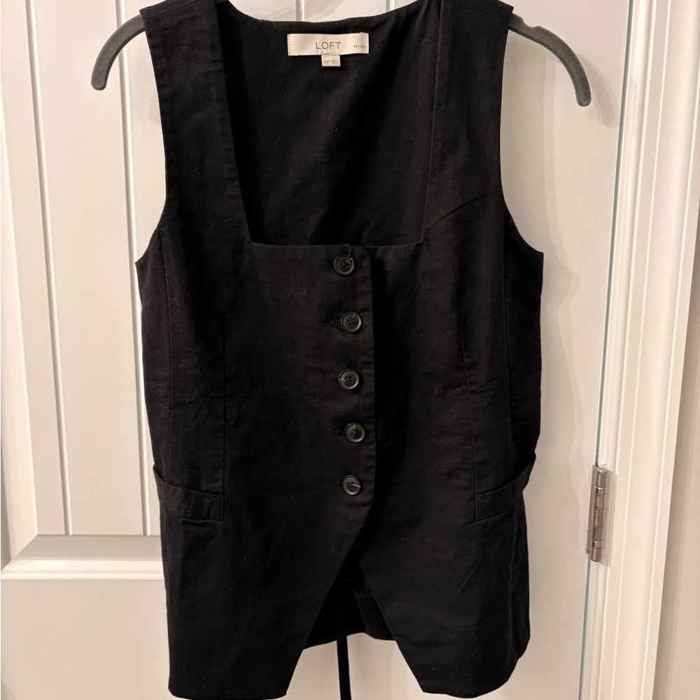 LOFT Black Textured Vest